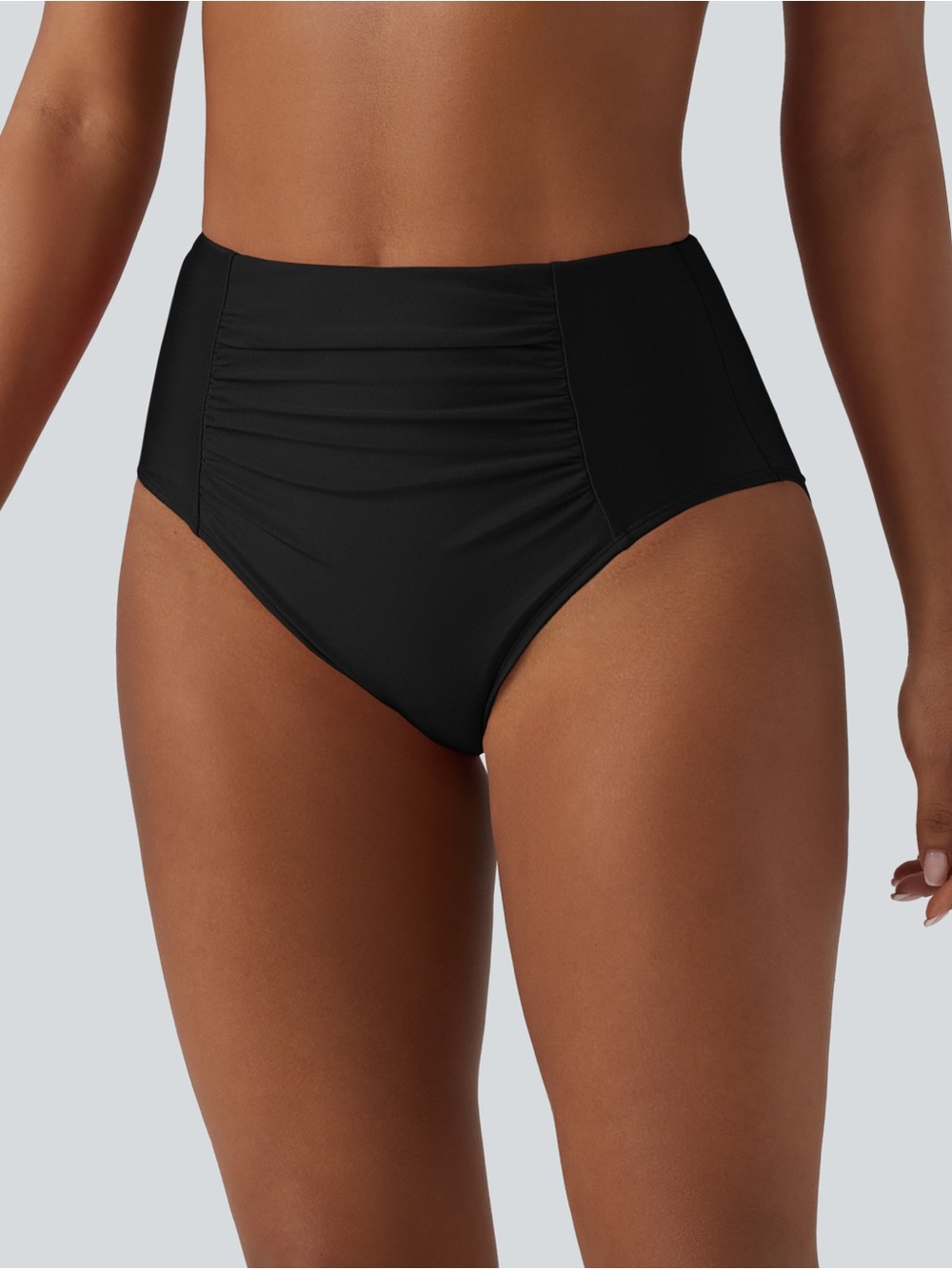 Halara high waisted tummy control ruched bikini bottom